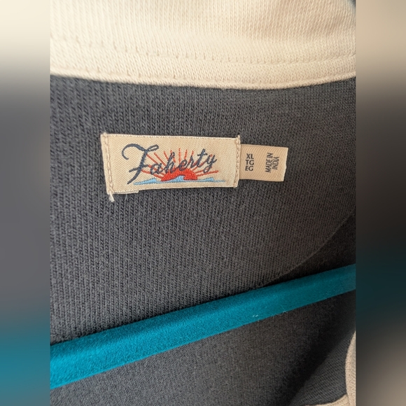 Faherty Navy and White Striped Polo Dress - Picture 6 of 10